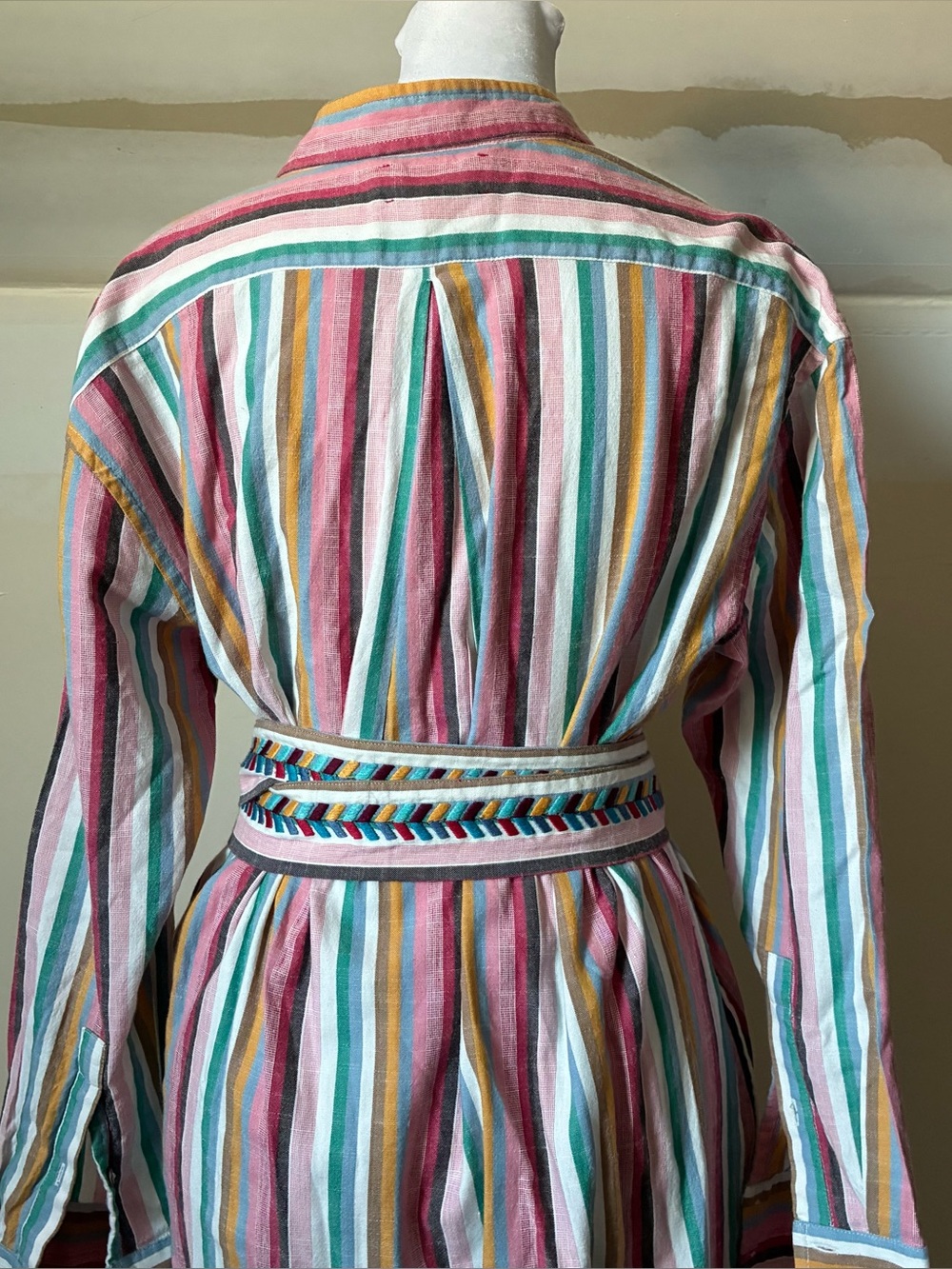 Xirena Striped Tie Waist Button Front Resort Boho Maxi Dress size XS - Picture 11 of 12